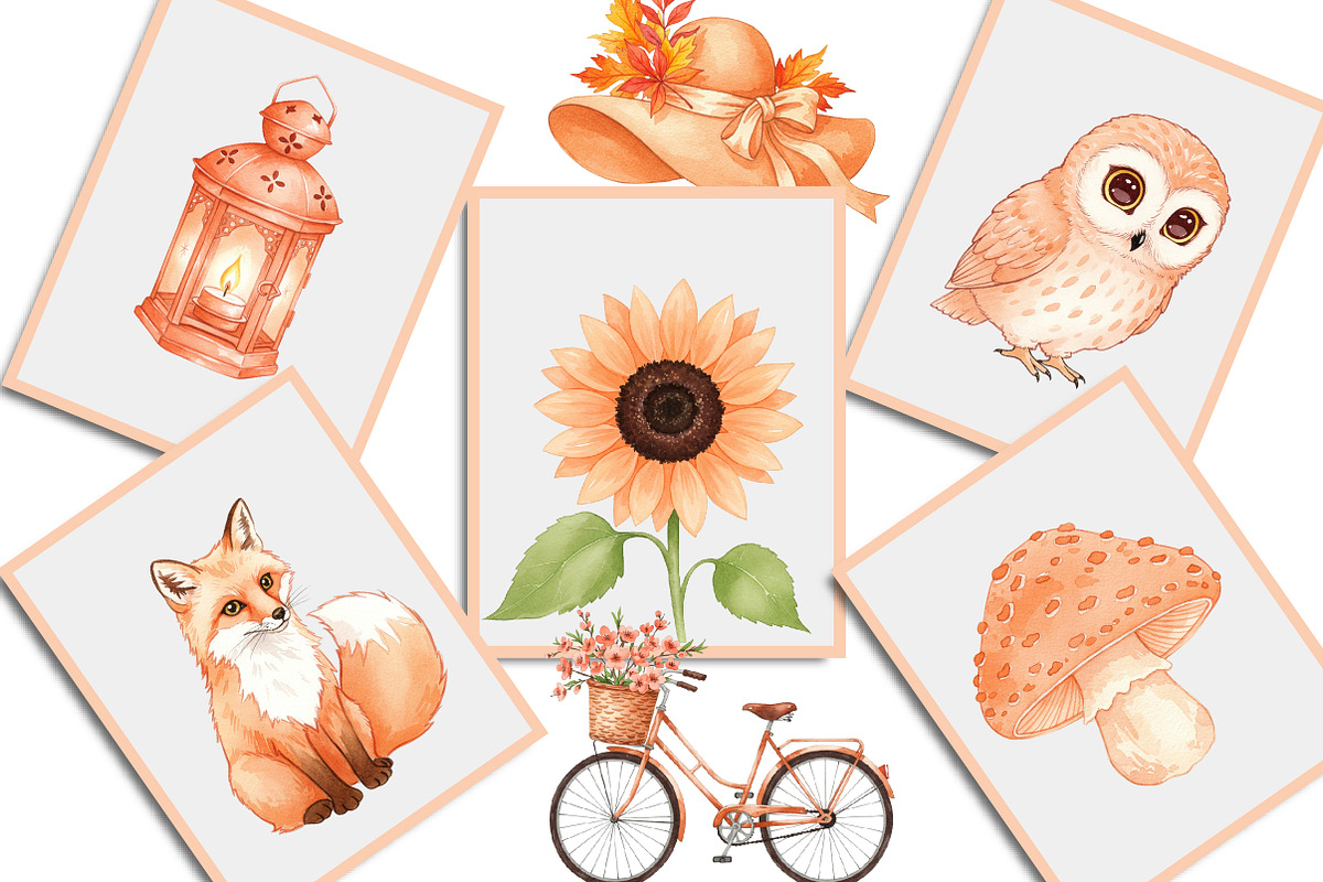 Peach Colored Autumn Clipart, an Illustration by Creative Art (Photo 6 of 10)