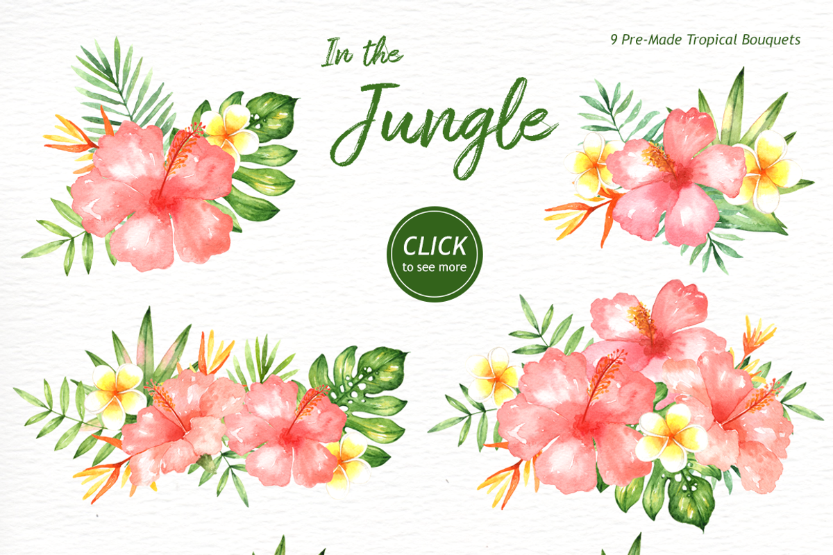 In the Jungle Watercolor Clipart, an Animal Illustration by everysunsun (Photo 4 of 6)