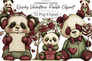 Quirky Valentines Panda Clipart, an Illustration by designcity5 (Thumbnail 1 of 5)