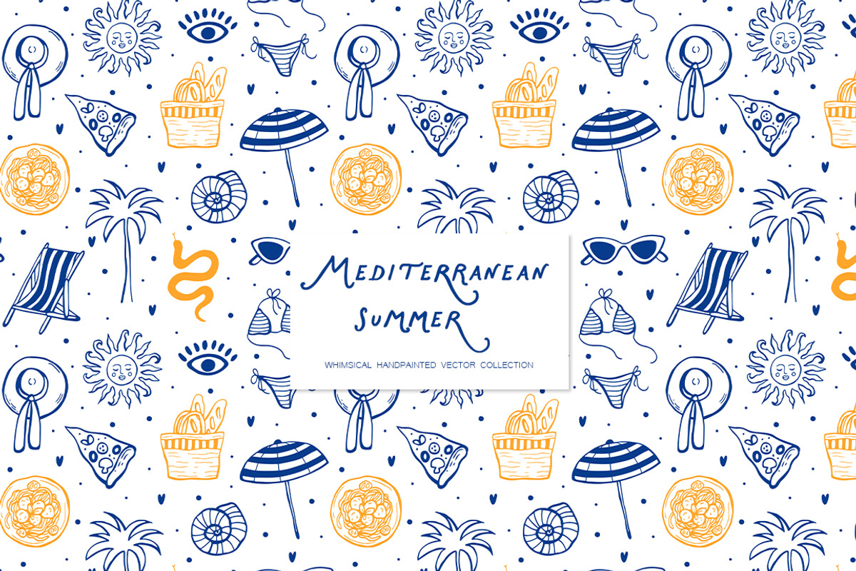 Mediterranean Summer Whimsical Set, an Object Illustration by ViktoriyaD (Photo 16 of 16)