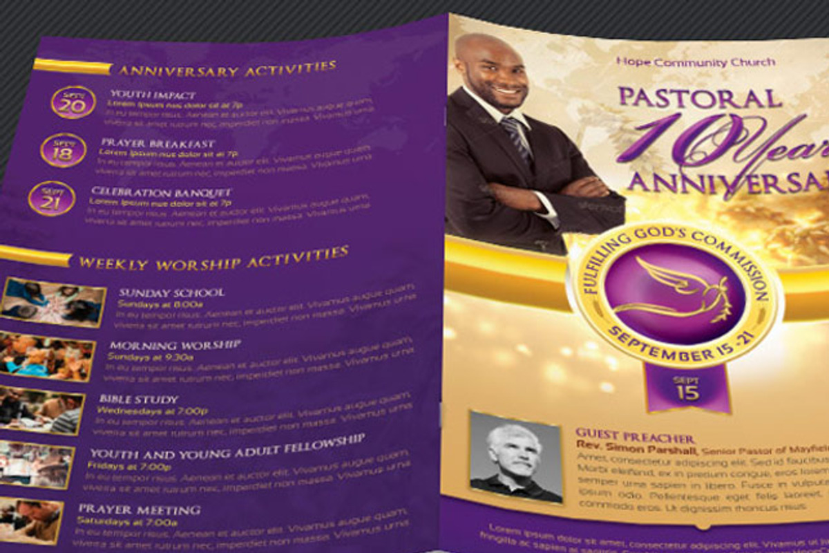 Clergy Anniversary Service Program, a Templates & Theme by Godserv Designs (Photo 2 of 6)
