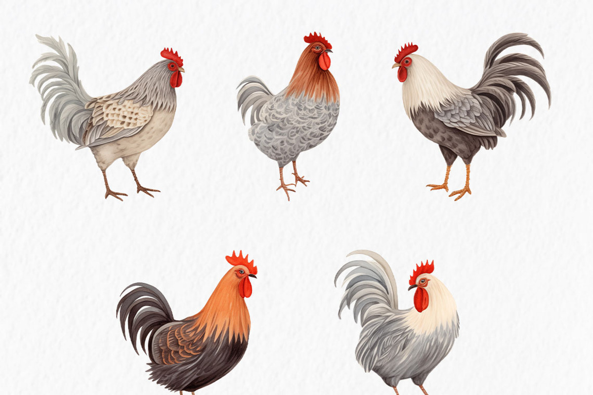 Watercolor chicken clipart, an Object Graphic by MyLittleMeow (Photo 13 of 18)