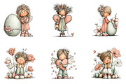 Whimsical Easter Angels Clipart, an Illustration by CreationArt (Thumbnail 5 of 7)