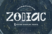 Zodiac - 4 Retro Display Fonts, a Sans Serif Font by Anugraha Design (Thumbnail 1 of 8)
