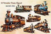 Vintage Wooden Train Sublimation Png, an Object Illustration by danishgraphics (Thumbnail 1 of 9)