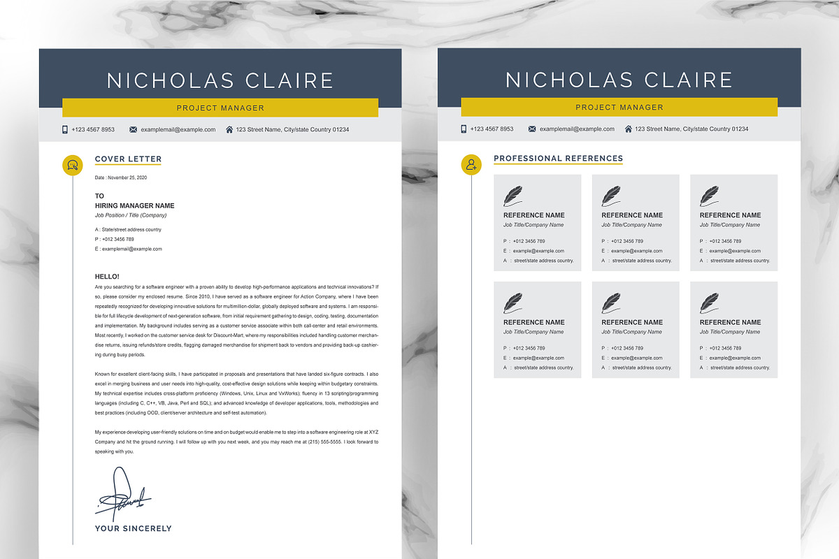 Project Manager Resume/CV Template, a Resume Template by ResumeInventor