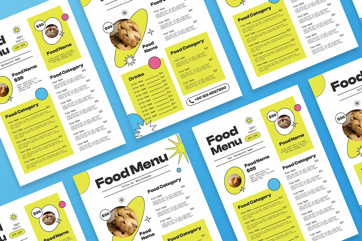 Green Anti Design Food Menu, a Flyer Template by Aiyari Graphic (Photo 2 of 3)
