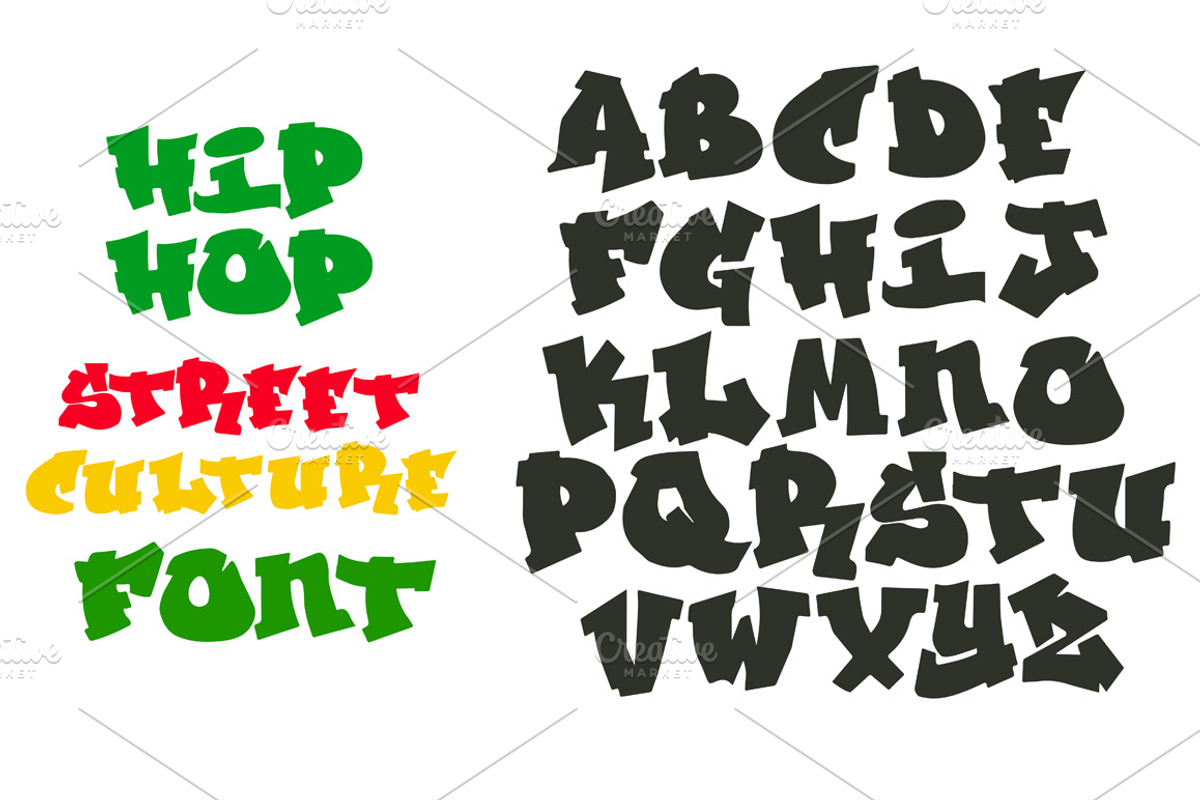 Hip Hop Graffiti font alphabet