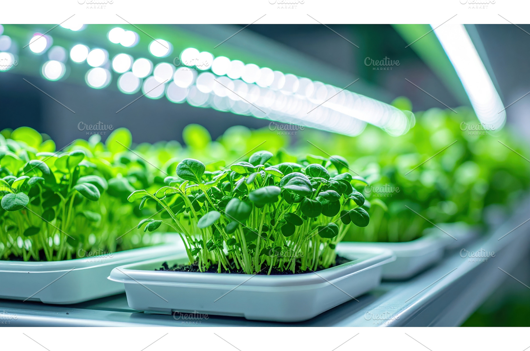 Close-up view of indoor microgreens, a Nature Photo by Igor Tichonow