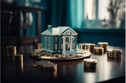 House model coins sale. Generate Ai, a Business Photo by Ylivdesign