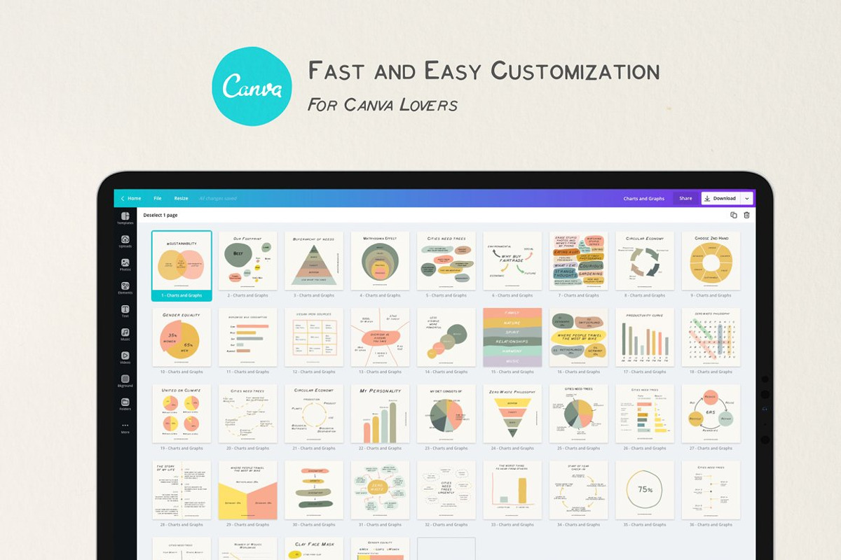 Charts and Graphs Social Kit, a Social Media Template by Sparrow & Snow (Photo 3 of 13)