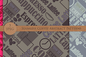 COFFEE Lettering Seamless Patterns