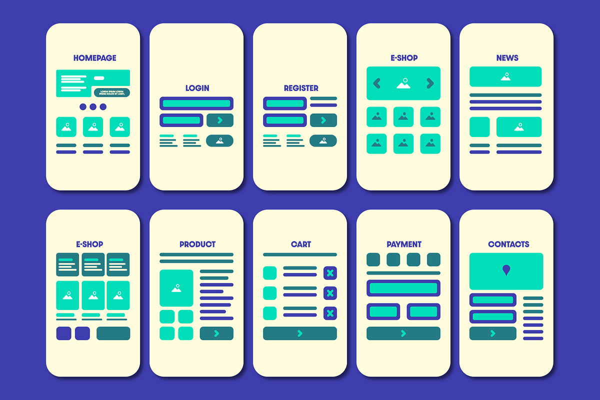Ecommerce Mobile App Wireframe, a Wireframe Template by MightyDesign (Photo 1 of 7)