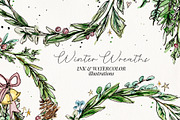 Ink & Watercolor Wreaths, a Texture Illustration by Chelsea Bromley (Thumbnail 1 of 6)