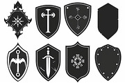 Medieval Shield Silhouette Set, an Illustration by hafijul (Thumbnail 8 of 10)