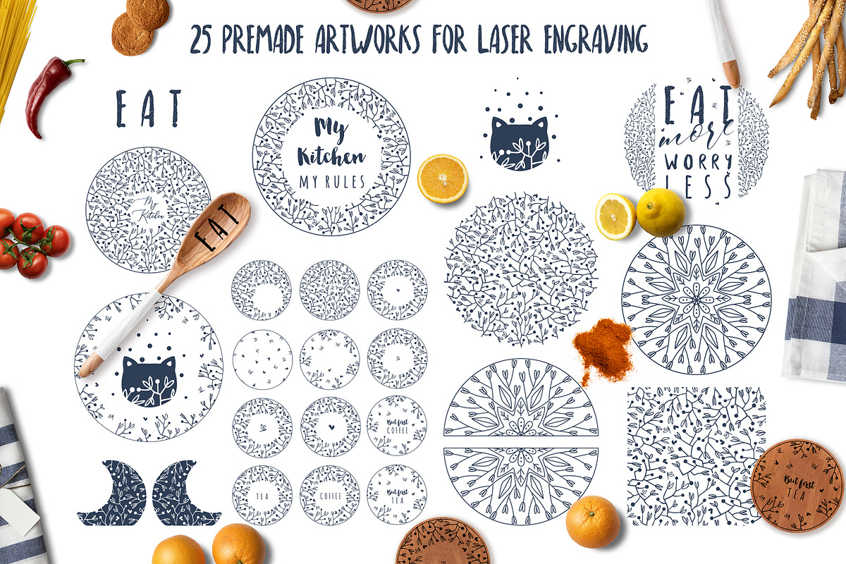 Kitchen Artwork for laser engraving, an Object Graphic by Luna Dreams (Photo 2 of 9)