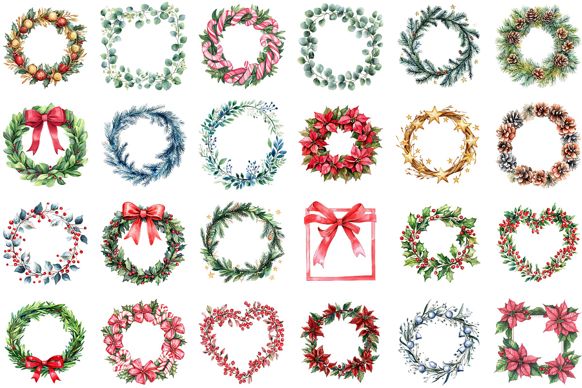 Winter Festive Frames Wreaths Christ, an Illustration by Sublimation Artist (Photo 2 of 6)
