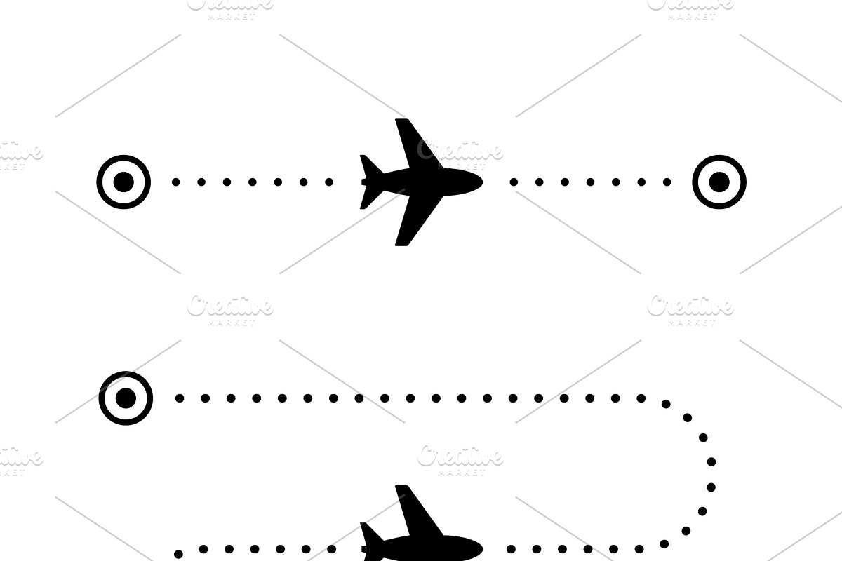 Airplane flight route glyph icon, a Solid Icon by motorama (Photo 1 of 2)