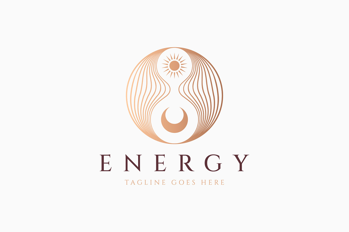 Infinity Symbol Sun Moon Energy Logo
