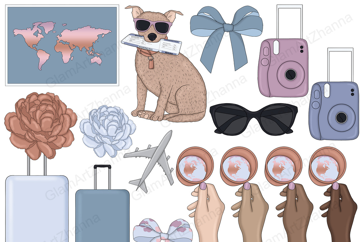 Travel Clipart Collection, a Transportation Illustration by GlamArtZhanna (Photo 5 of 6)