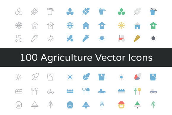 100 Agriculture Vector Icons preview 5