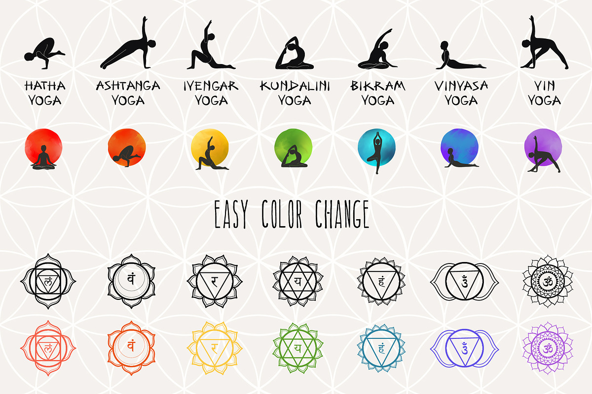 Yoga Symbols, a Healthcare Illustration by Zim Varezhkin (Photo 3 of 7)