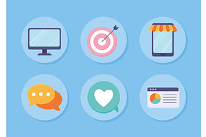 digital marketing icons collection, an Object Illustration by studiogstock