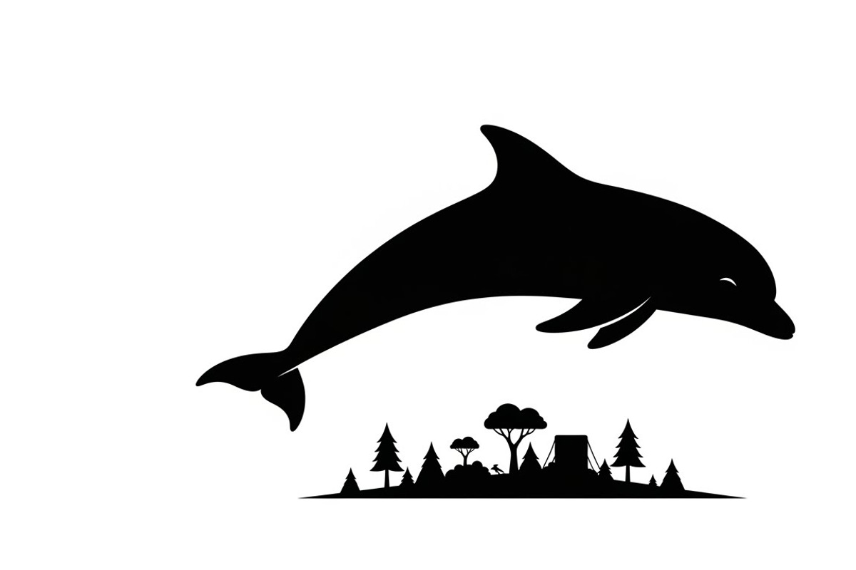 dolphin jumping silhouettes, an Illustration by Amazin_art (Photo 5 of 31)