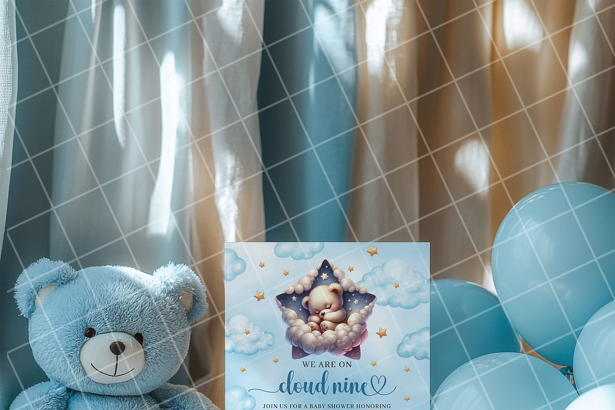 Boy baby shower invitation mockup PS, an Advertising Mockup by Blush Roses Print (Photo 5 of 8)