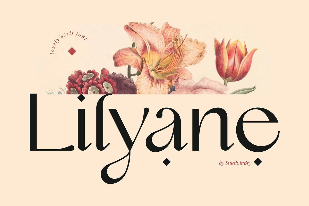 Lilyane - A Lovely Font, a Serif Font by StudioinBry (Photo 1 of 12)