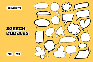 Hand Drawn Comic Speech Bubbles, an Object Graphic by Design Squad