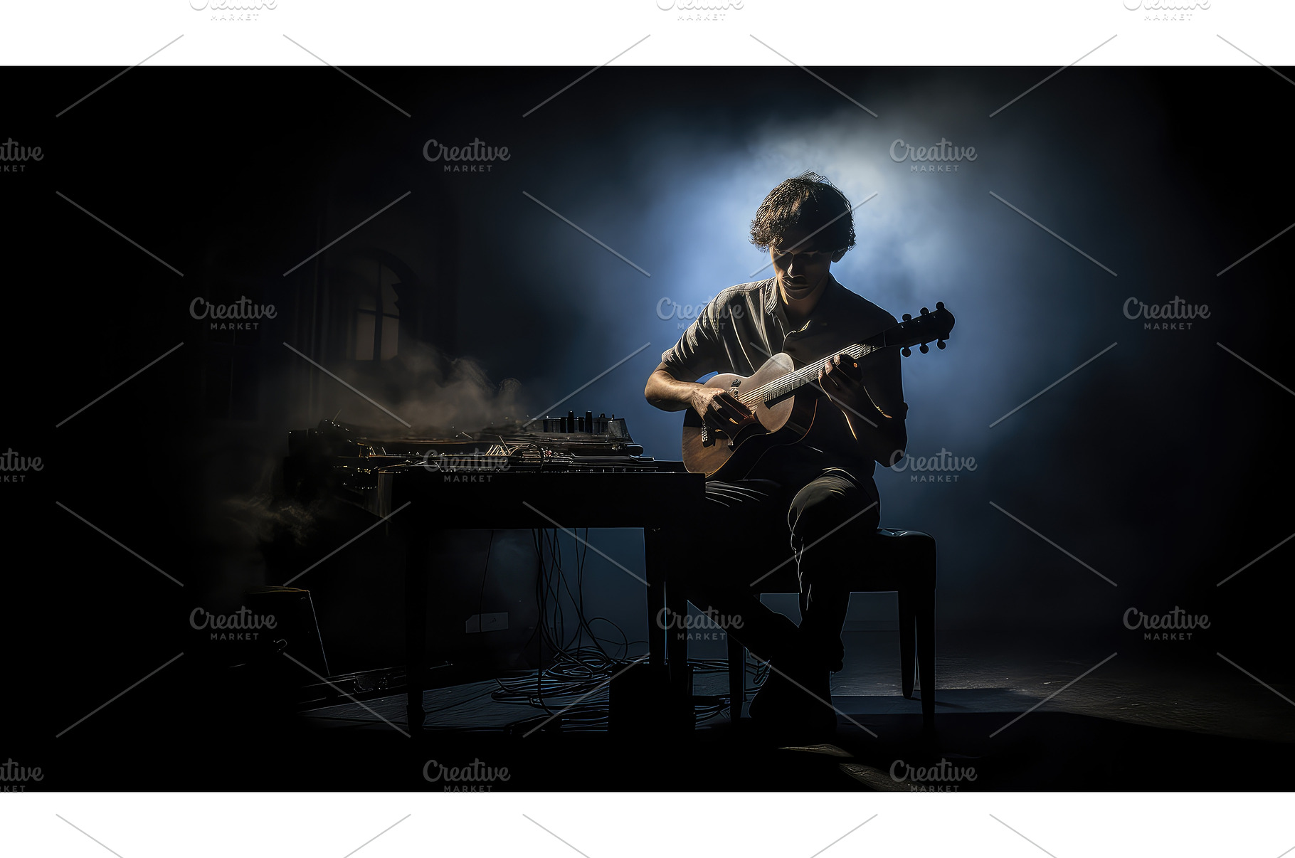 atmosphere dark studio background ai, a Beauty & Fashion Photo by pikepicture
