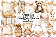 Neutral Baby Watercolor Clipart, an Illustration by DreamArtGraphic (Thumbnail 1 of 5)