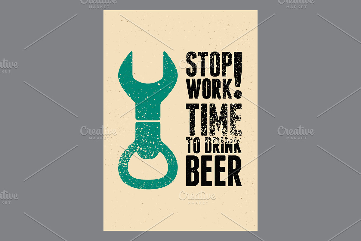 Beer time bottle vector poster set., a Food Illustration by PoPaShop (Photo 7 of 10)