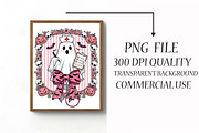 Nurse Halloween Coquette Cute Ghost, an Illustration by Libby Wishes (Thumbnail 3 of 6)