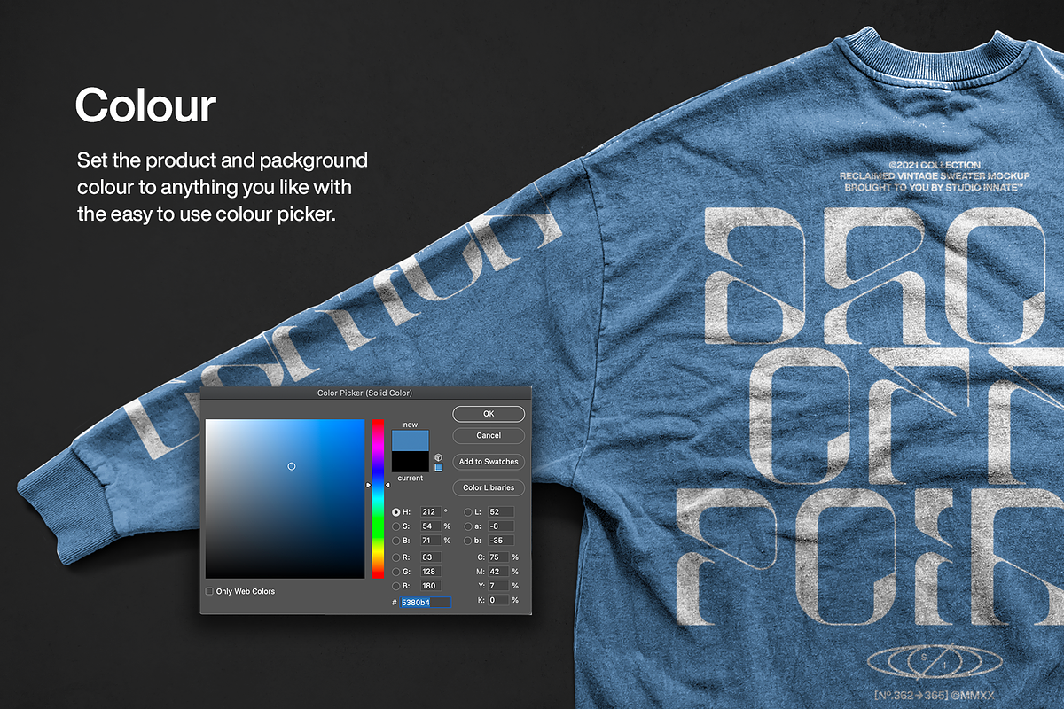 Vintage Reclaimed Sweatshirt Mockup, a Hoody Mockup by Studio Innate (Photo 4 of 6)