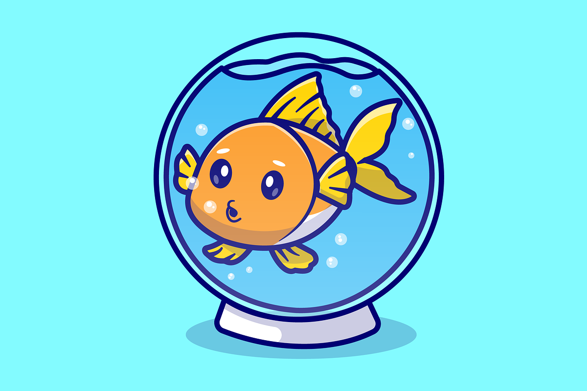 Cute Fish Swimming In Aquarium, an Animal Illustration by Catalyst Labs (Photo 1 of 3)