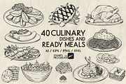Culinary line art + Procreate, an Object Graphic by Skliarova (Thumbnail 1 of 5)