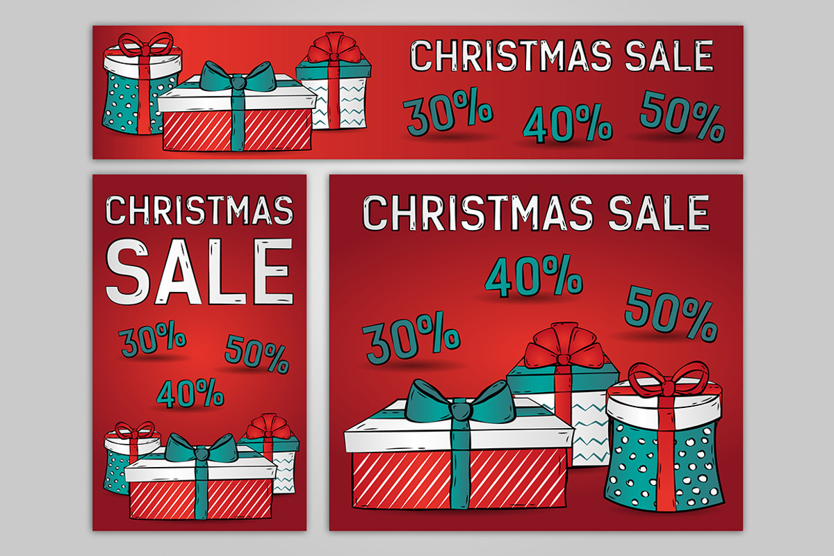 Christmas sale, web banners. Vector., a Templates & Theme by AnastasiaFlowStudio