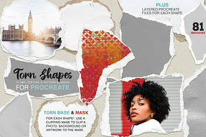 Torn Paper Shapes Procreate Brushes