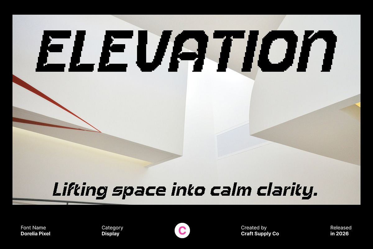 Dorelia Pixel, a Sans Serif Font by Craft Supply Co. (Photo 7 of 8)