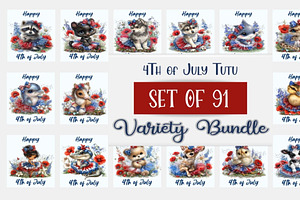 91 Art for 4th of July Decor Bundle, an Animal Illustration by Art Paradise Studios