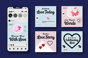 Valentine Social Media Post Template, a Social Media Template by MightyDesign