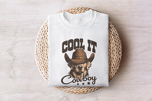 Cool It Cowboy Western PNG, Digital