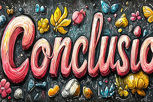 Conclusion Artwork With Colorful Floral And Butterfly Design