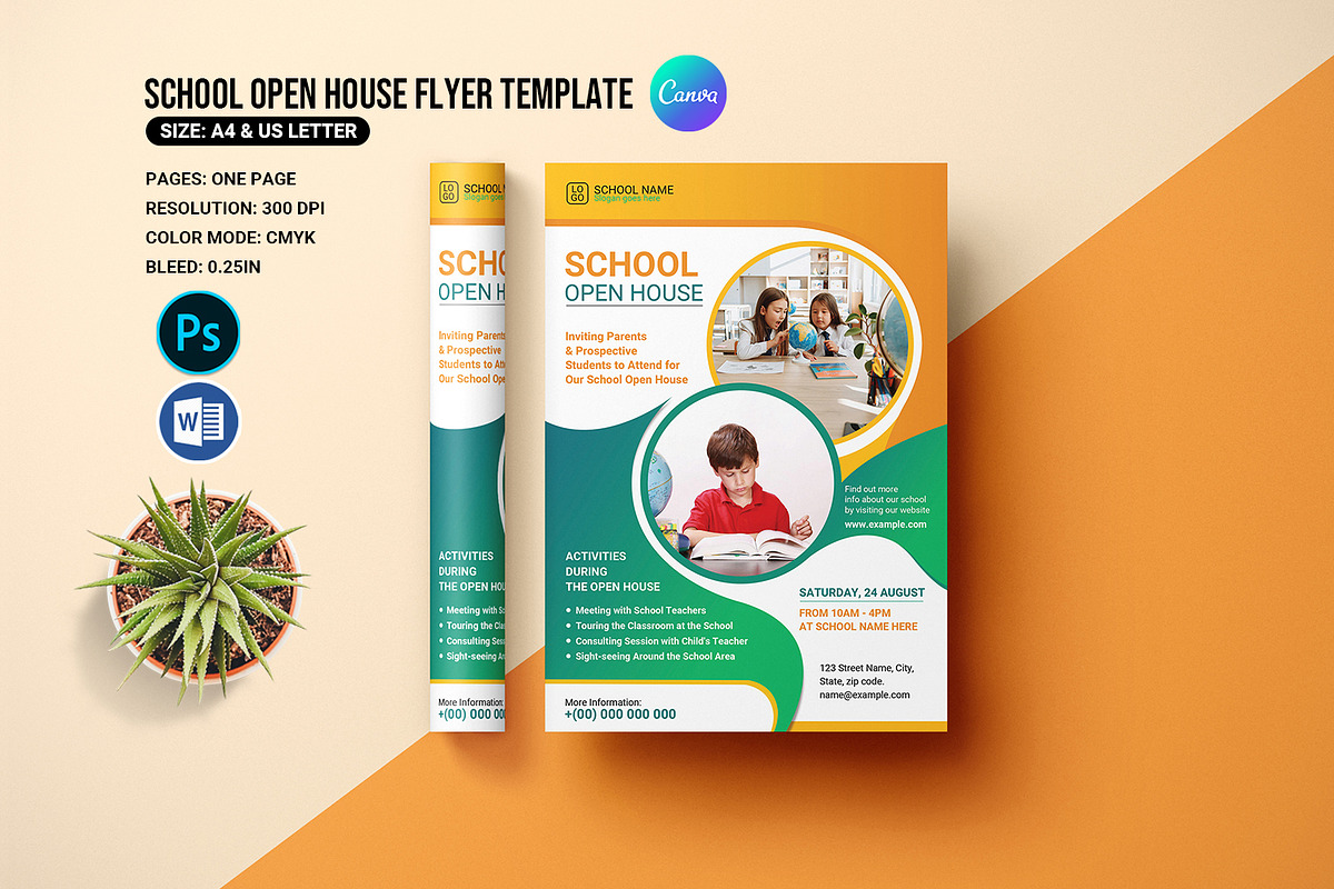 School Open House Flyer, a Flyer Template by retrographix (Photo 1 of 5)
