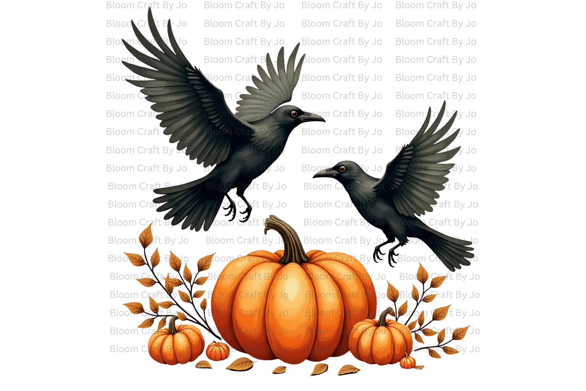 Crow and Pumpkin Scenes, an Animal Illustration by Bloom Craft Creations (Photo 12 of 12)