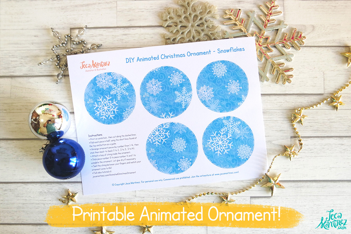 Animated Snowflakes Ornament, an Illustration by Jeca Martinez (Photo 2 of 5)