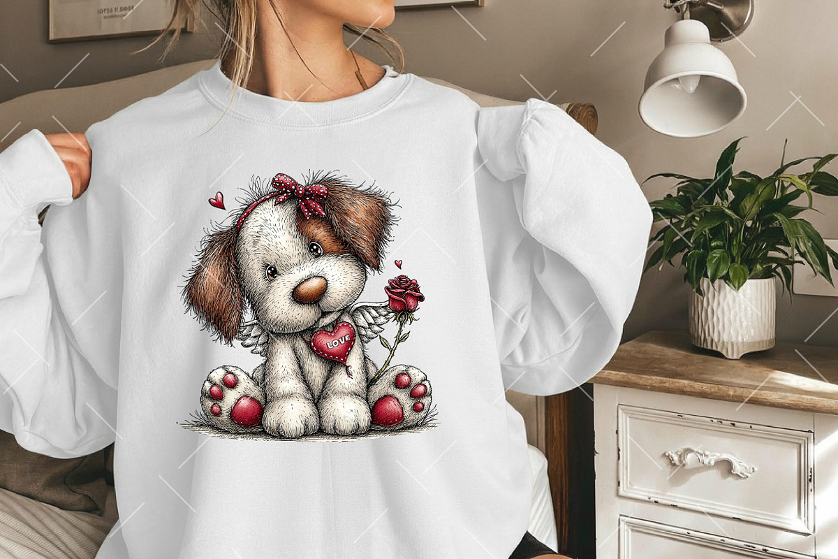 Whimsical Valentine Dog Clipart, an Illustration by OK Design (Photo 6 of 6)