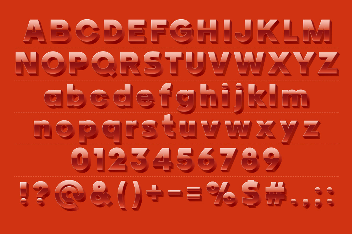 Vector alphabet of simple 3d letters, an Object Graphic by popskraft (Photo 2 of 8)
